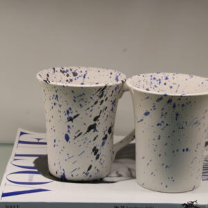 Tea Cup Blue&Black Speckled