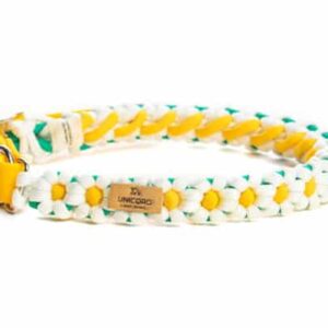 Flower Power Collar / Medium / White/ Yellow/ Green