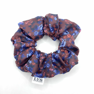 Love Your Scrunchie Μπορντό Κόκκινα Μπλε Λουλουδάκια