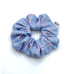 Love Your Scrunchie Γαλάζιο Ροζ Καρό