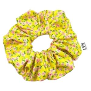 Love Your Scrunchie Κίτρινο Ρόζ Λουλούδια