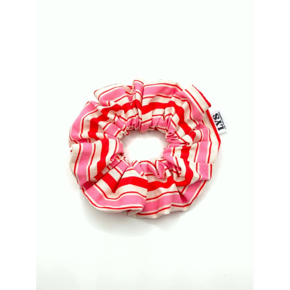 Love Your Scrunchie Ρόζ Φούξια Άσπρο Ριγέ